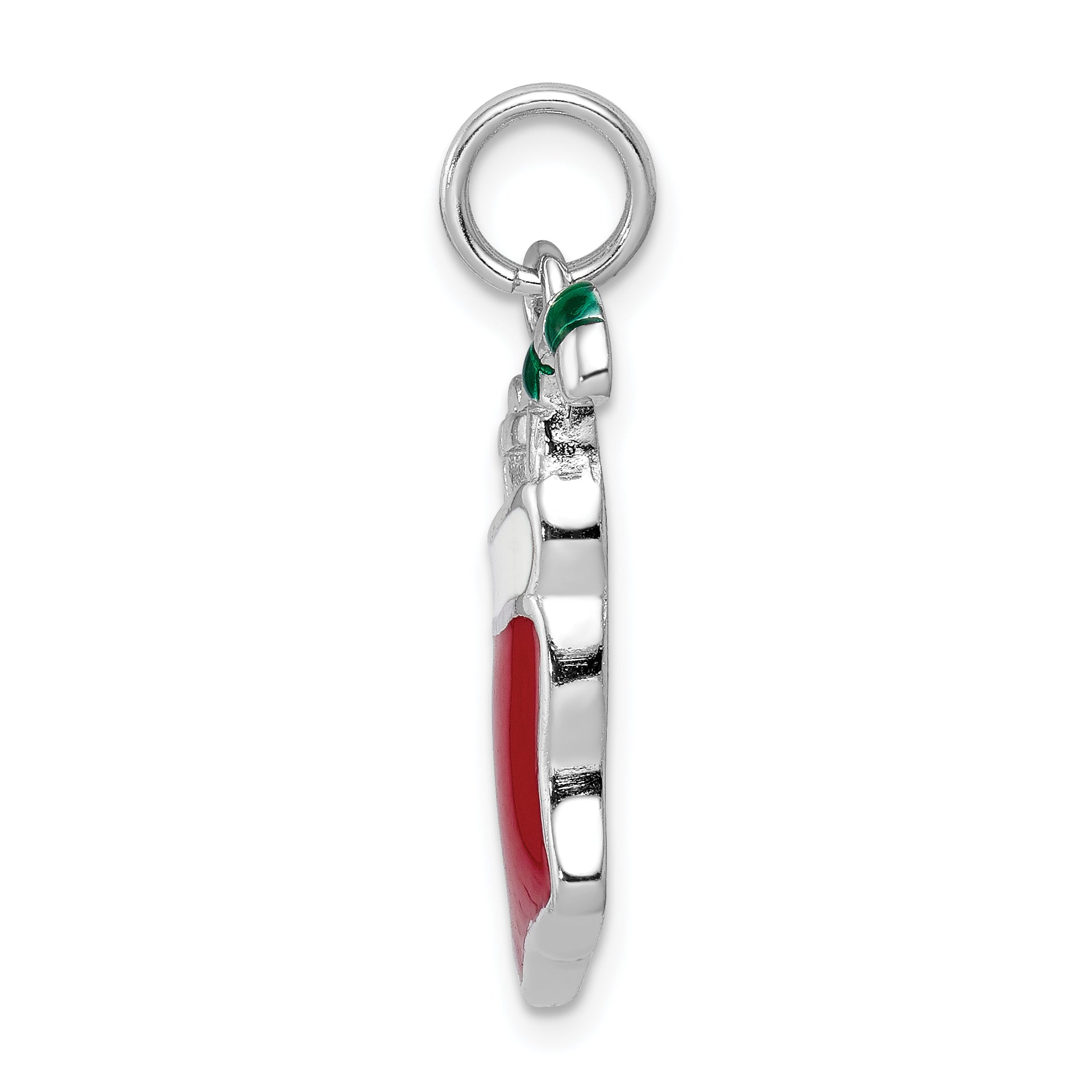 Sophia Jewelers Sterling Silver Enamel Stocking Charm Rhodium Finish