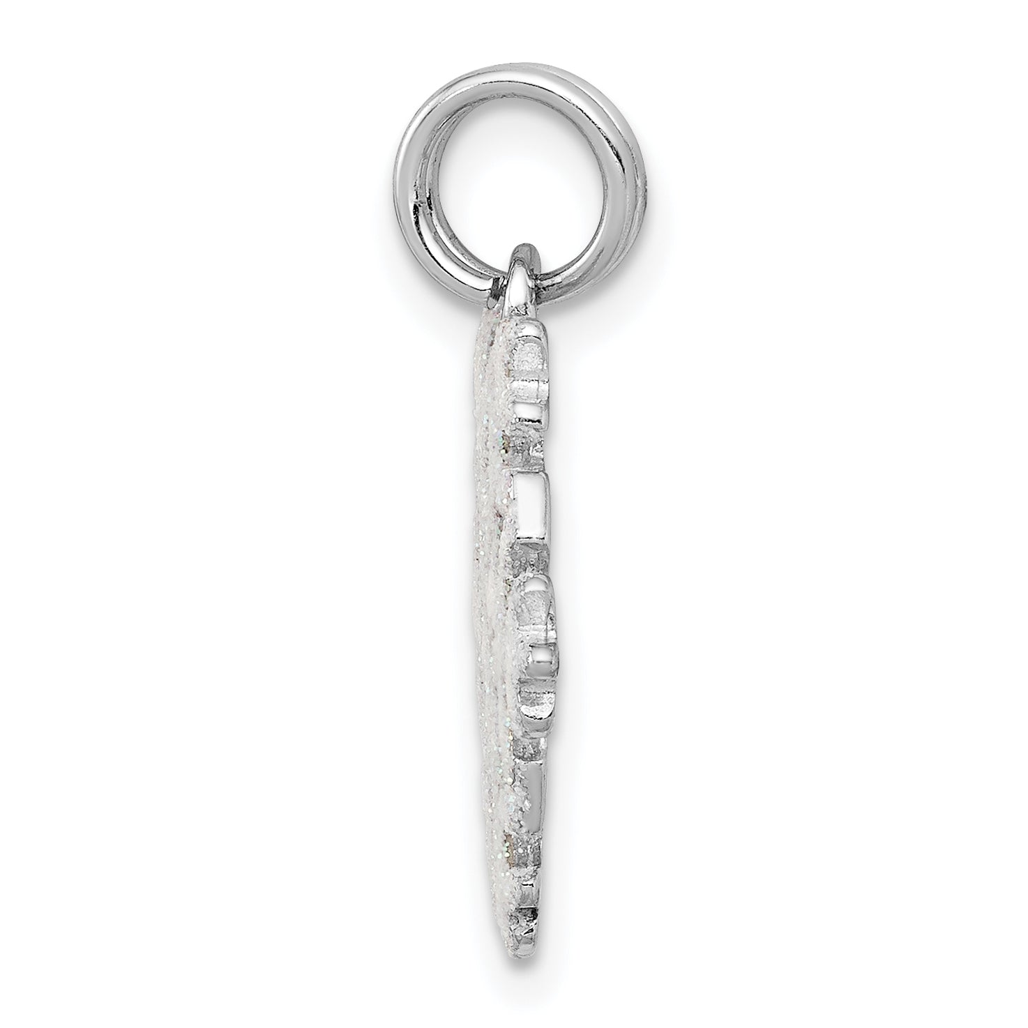 Sophia Jewelers Sterling Silver Snowflake Charm with Rhodium Enamel Finish