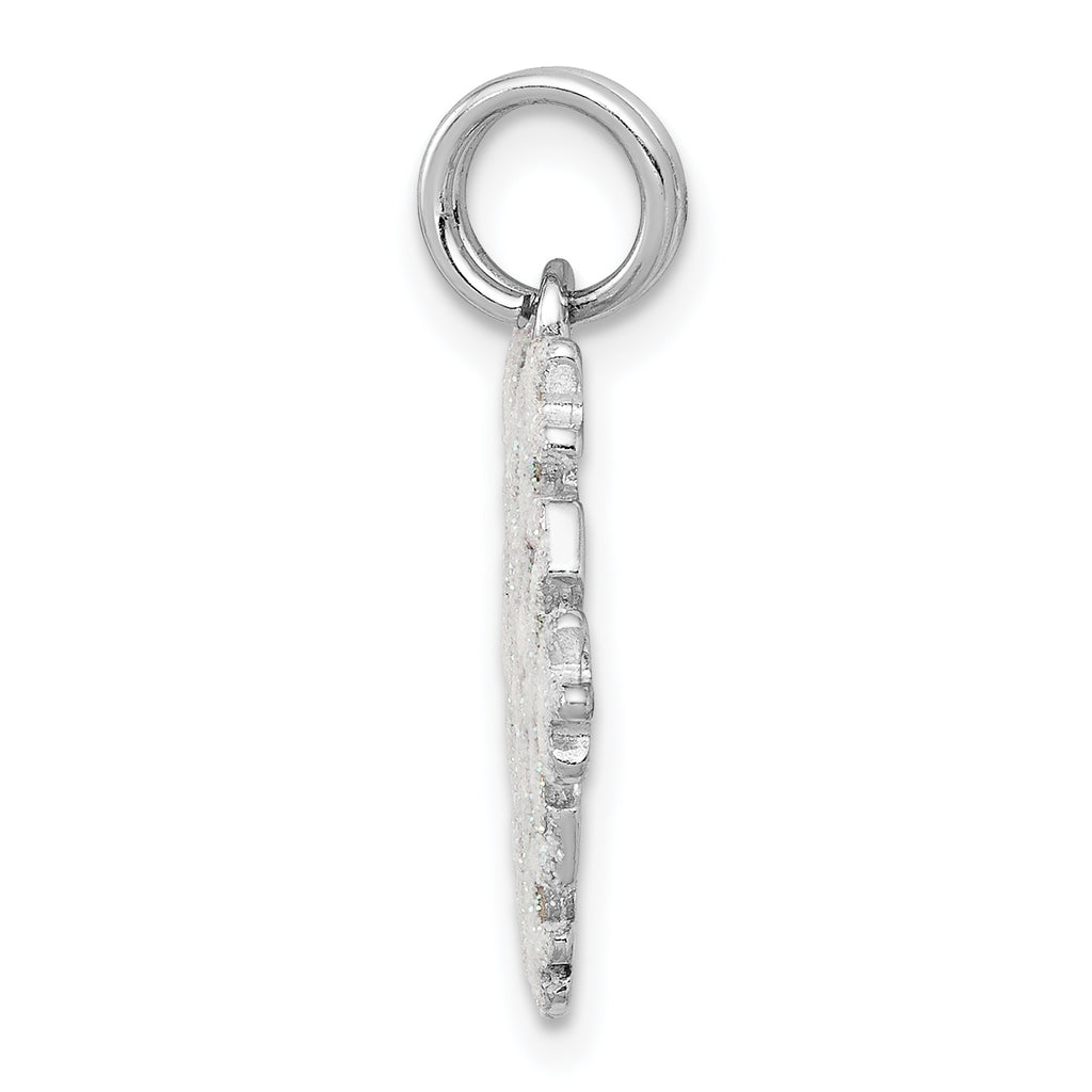 Sophia Jewelers Sterling Silver Snowflake Charm with Rhodium Enamel Finish