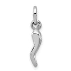 Sterling Silver Rhodium-plated Italian Horn Charm
