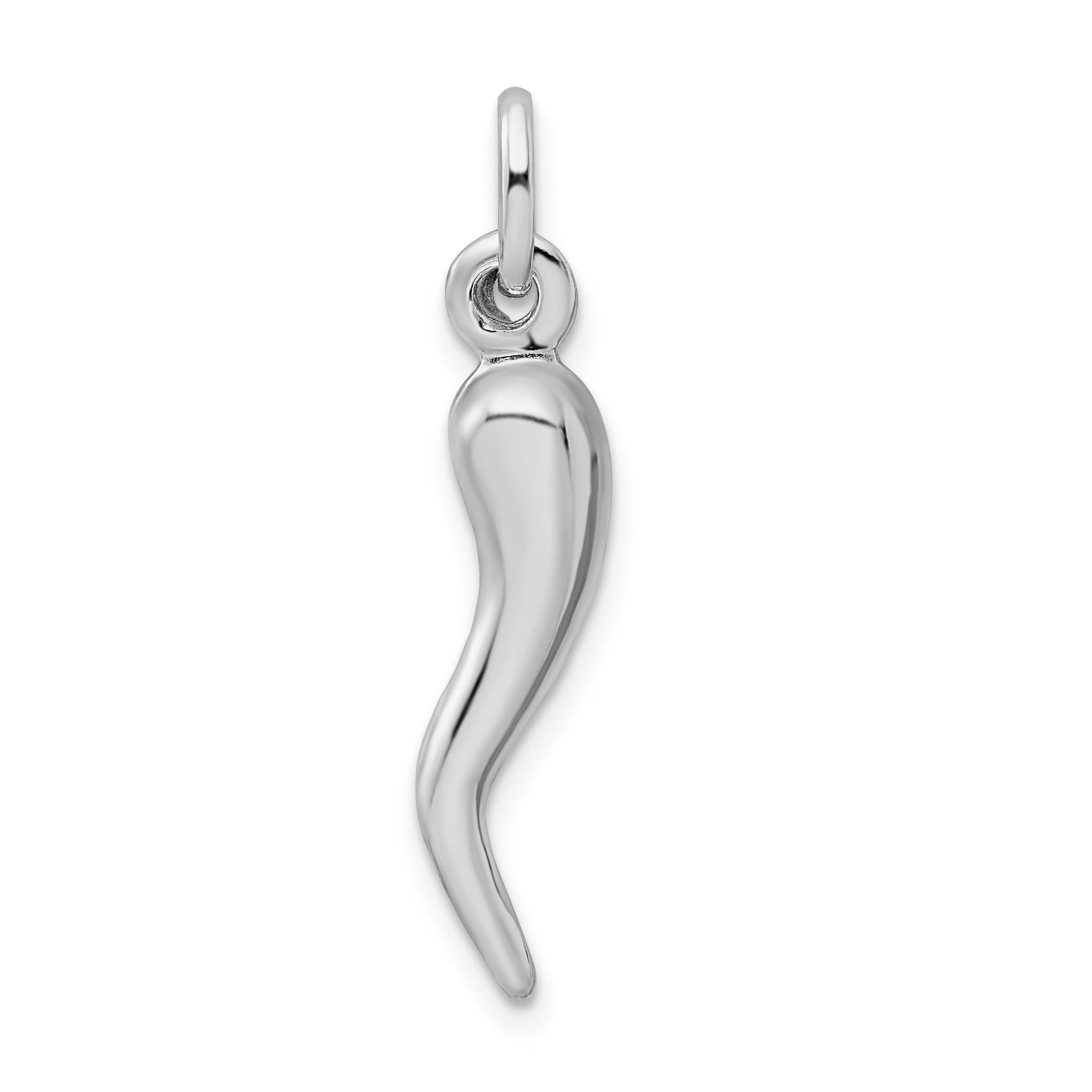 Sterling Silver Rhodium-plated Italian Horn Charm