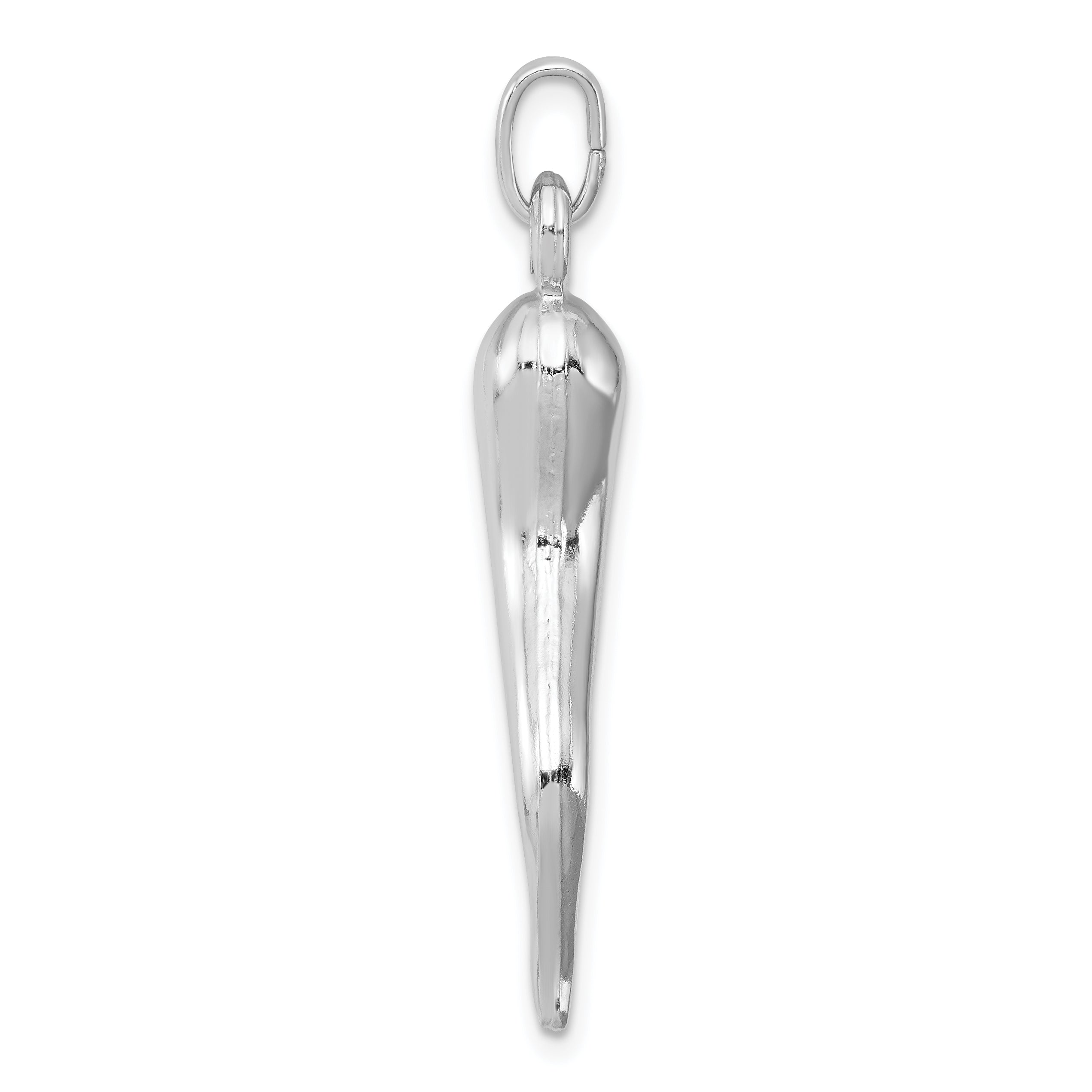 Sophia Jewelers Men's 925 Sterling Silver Italian Horn Pendant Rhodium-Plated Polished Finish Secondary image