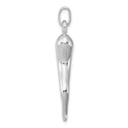 Sophia Jewelers Men's 925 Sterling Silver Italian Horn Pendant Rhodium-Plated Polished Finish