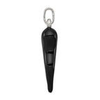 Sophia Jewelers 925 Sterling Silver Italian Horn Pendant with Black Enamel Finish