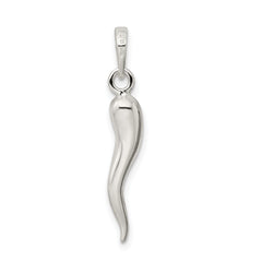 Sophia Jewelers Men's Polished 925 Sterling Silver 3D Italian Horn Pendant