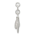 Sterling Silver 925 Rock On Charm with Polished 3D Design