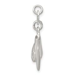 Sterling Silver 925 Rock On Charm with Polished 3D Design