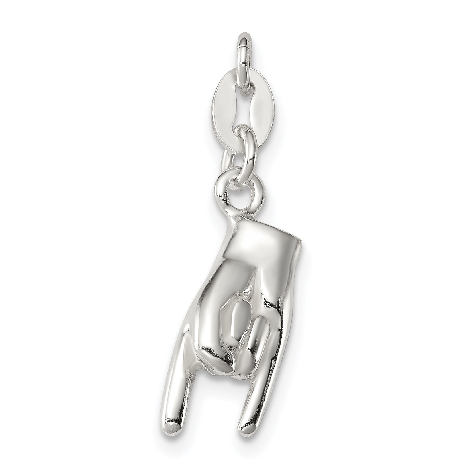 Sterling Silver Rock On Charm Main image