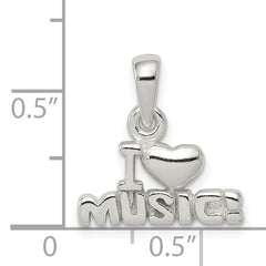 Sterling Silver 925 Music Pendant with Polished Anti-Tarnish Finish