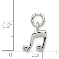 Sterling Silver 925 Music Note Charm with Polished Anti-Tarnish Finish