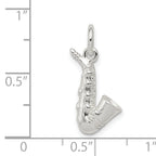 Sterling Silver 925 Saxophone Charm with Polished 3D Design