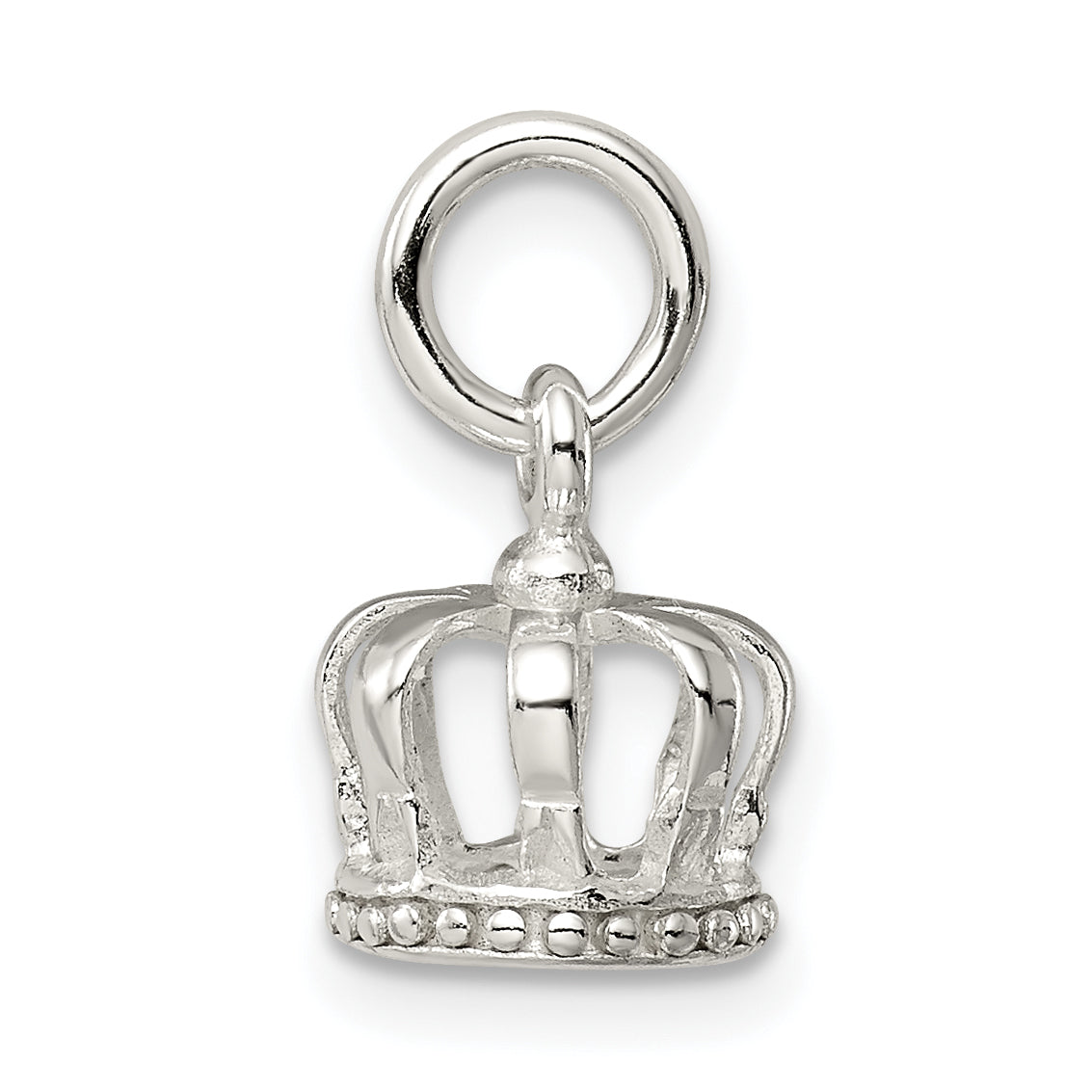 Sophia Jewelers 925 Sterling Silver Polished Crown Charm Anti-Tarnish 3D Design