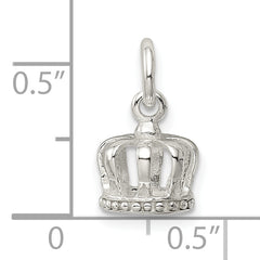 Sophia Jewelers 925 Sterling Silver Polished Crown Charm Anti-Tarnish 3D Design