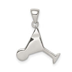 Sophia Jewelers 925 Sterling Silver Martini Pendant with Red and Green Enamel