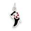 Sterling Silver Black & Red Enameled Boot Charm