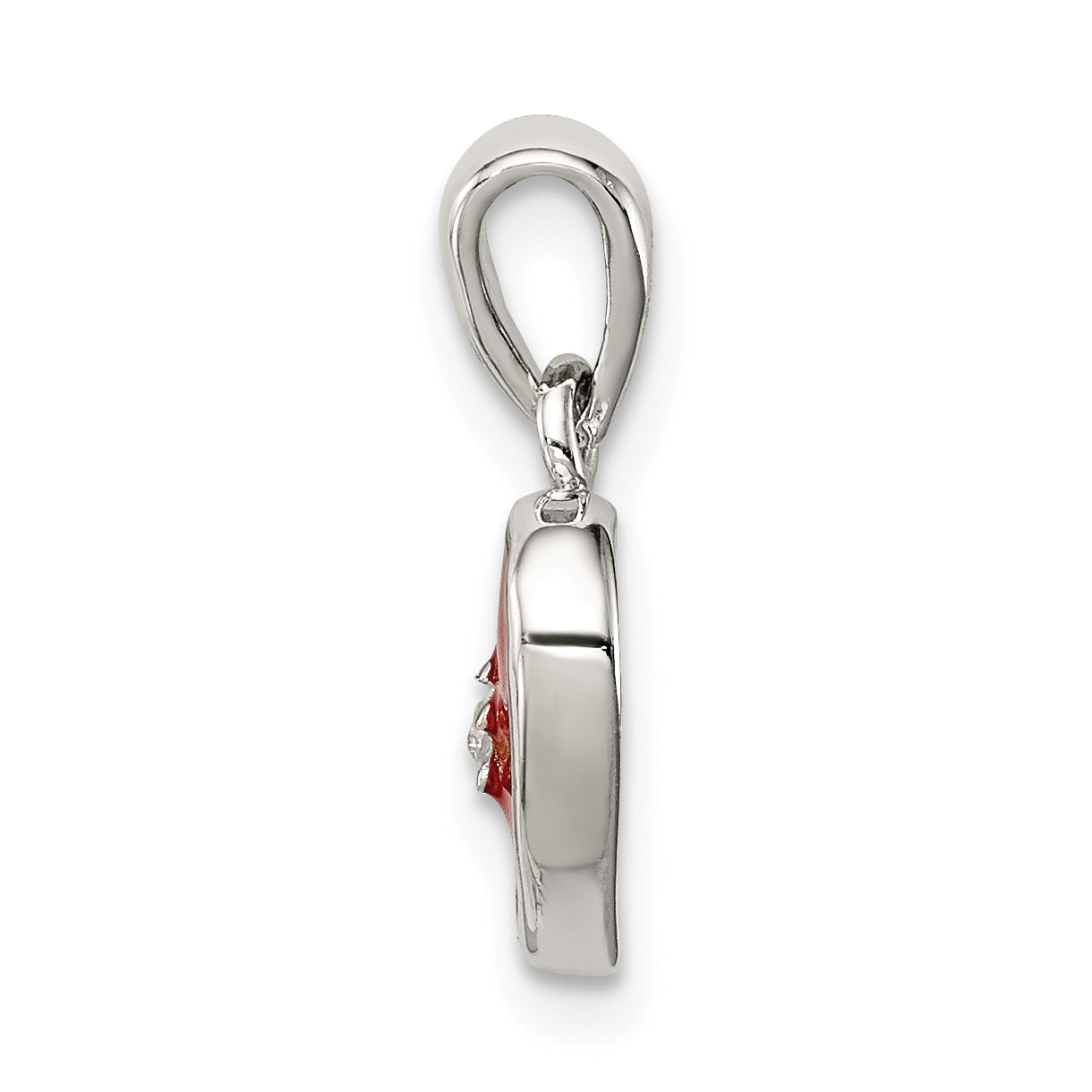 Sophia Jewelers Sterling Silver Heart Pendant with Red Enamel and CZ Secondary image