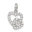 Sterling Silver Rhodium-plated CZ Interlocking Hearts Charm