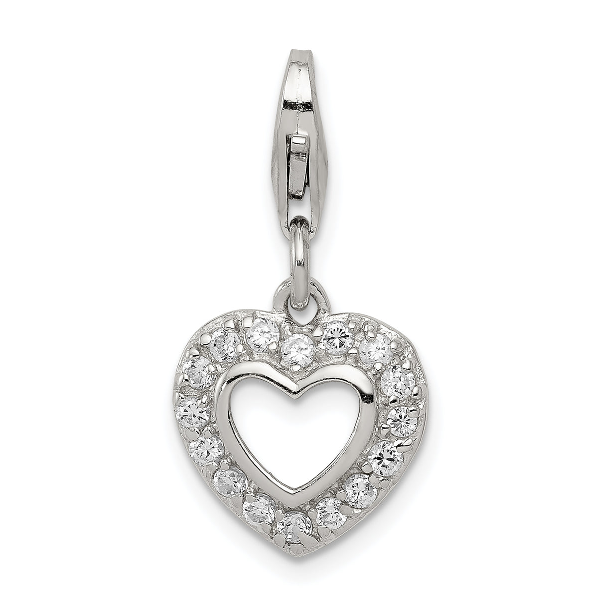 Sterling Silver CZ Heart Charm