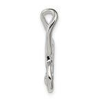 Sterling Silver 925 Heart Pendant with Clear Cubic Zirconia, Polished Rhodium Finish