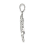 Sophia Jewelers Sterling Silver CZ Double Heart Pendant with Polished Rhodium