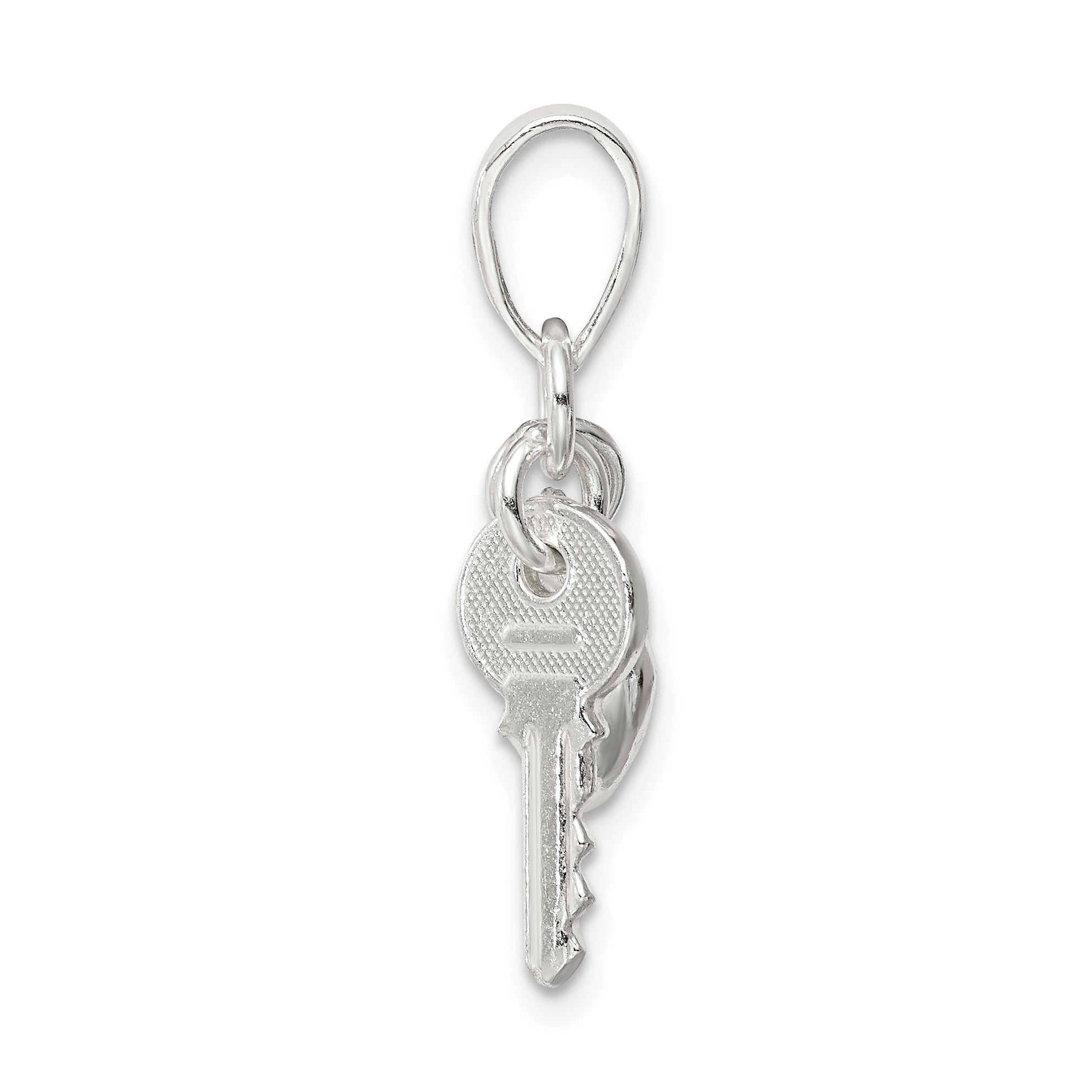 Sterling Silver 925 Heart Key Charm Polished Anti-Tarnish Elegant Secondary image