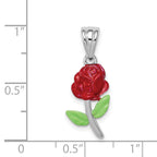 Sophia Jewelers Sterling Silver Enamel Flower Charm Rhodium-Plated Elegance