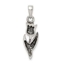 Sophia Jewelers Sterling Silver 925 Tulip Pendant with Antique Finish