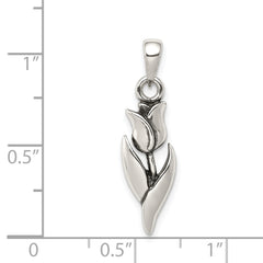 Sterling Silver Antiqued Tulip Pendant