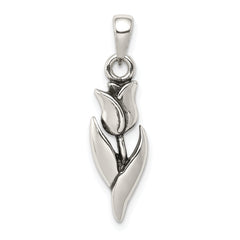 Sterling Silver Antiqued Tulip Pendant