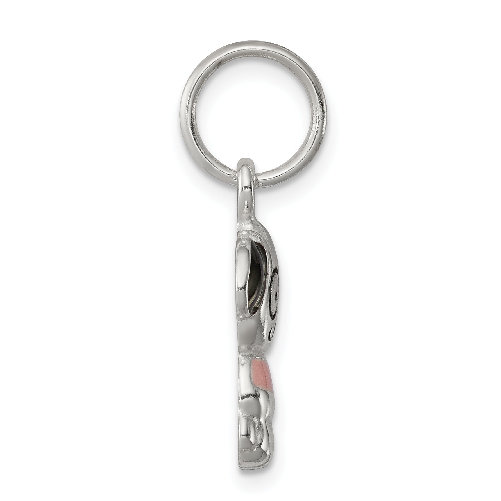 Sophia Jewelers: Polished Sterling Silver Enameled Puppy Charm for Kids Secondary image