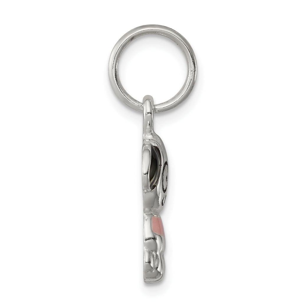 Sophia Jewelers: Polished Sterling Silver Enameled Puppy Charm for Kids