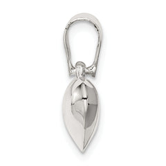 Sterling Silver 925 Polished Heart Charm Pendent—Elegant, Hollow Design