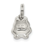 Sterling Silver 925 Green Enamel Frog Charm Rhodium-Plated Polished