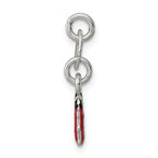 925 Sterling Silver Enamel Ladybug Charm for Kids Polished Finish