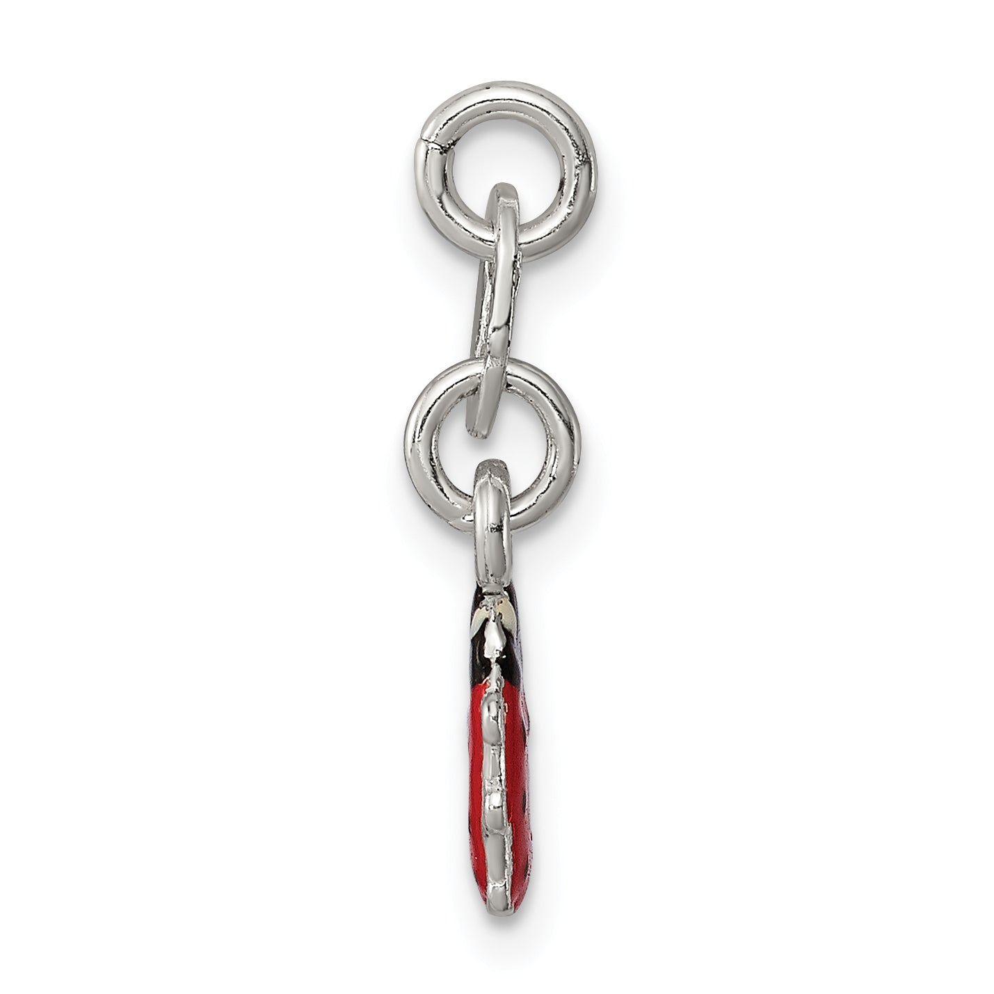 925 Sterling Silver Enamel Ladybug Charm for Kids Polished Finish
