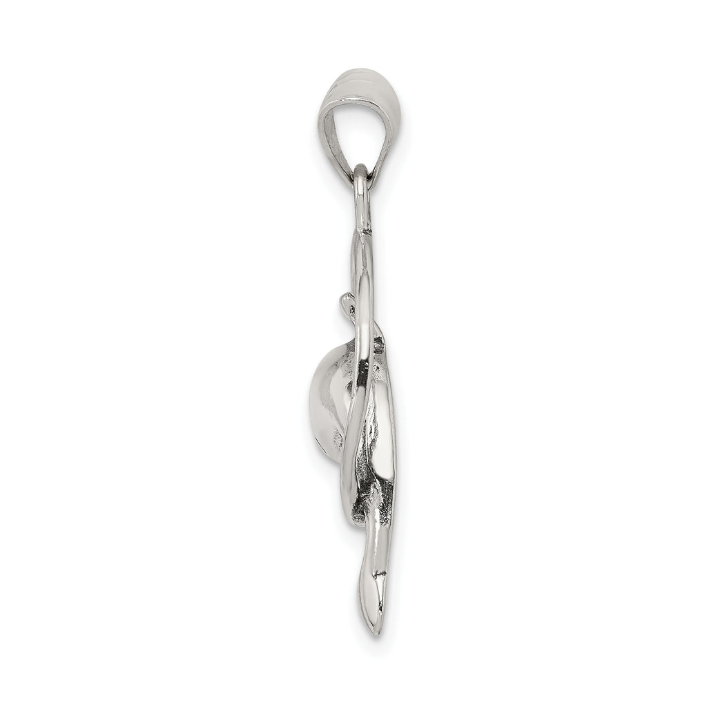 Sophia Jewelers Antiqued Sterling Silver Dolphin Charm with Anti-Tarnish Finish
