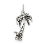 Sterling Silver 925 Antique Palm Tree Charm Pendant Vintage Solid Design