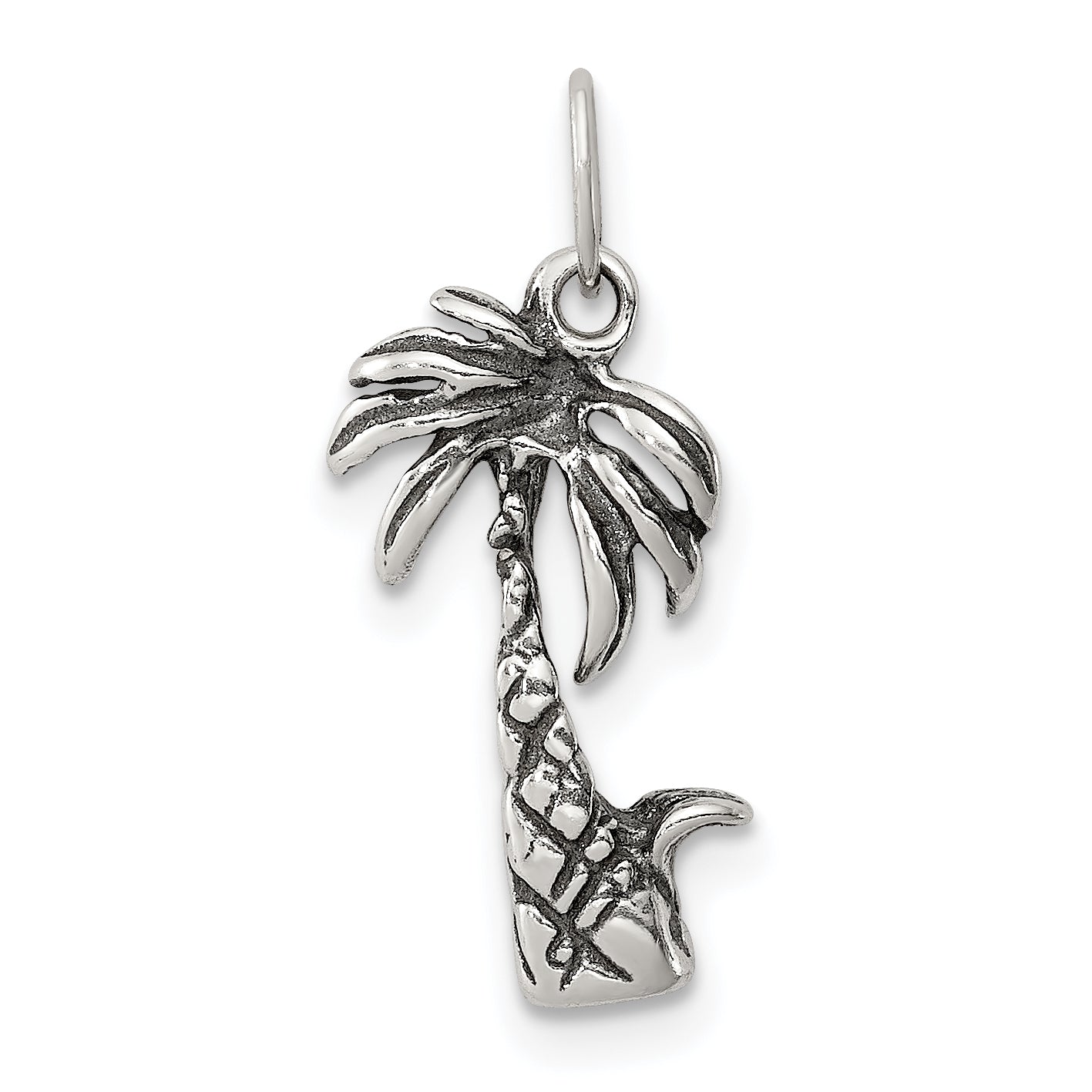 Sterling Silver Antiqued Palm Tree Charm Main image