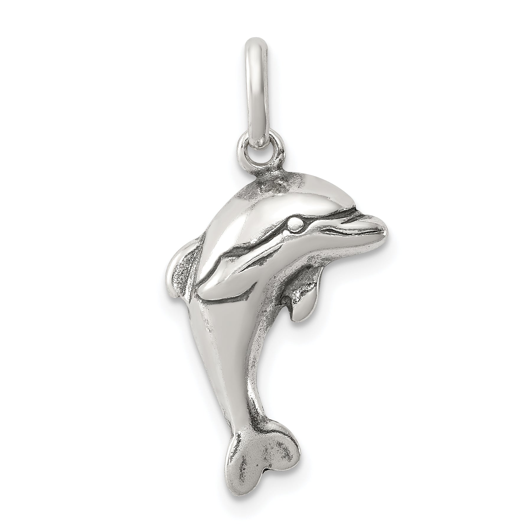 Sterling Silver Antiqued Dolphin Pendant Main image