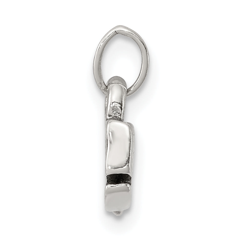 Sterling Silver 925 Whale Charm with Antiqued Finish for Children