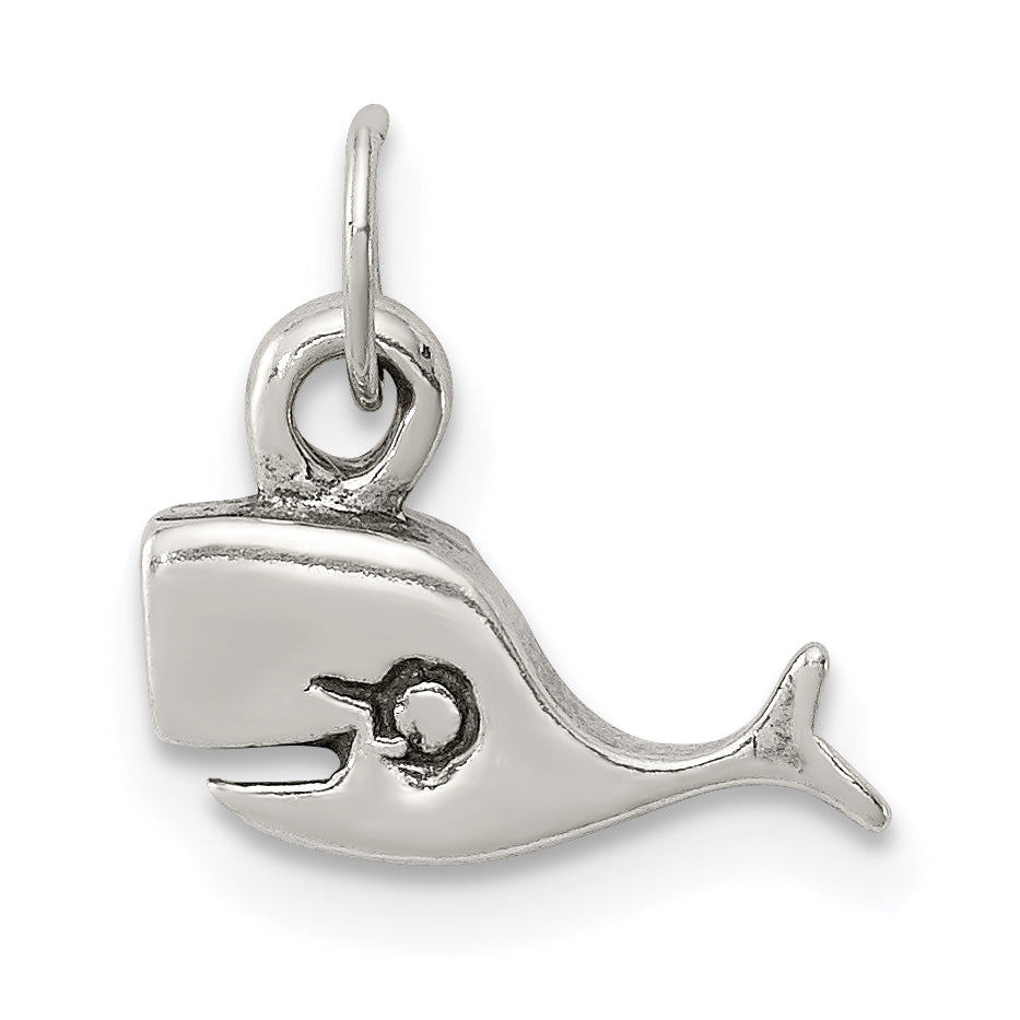 Sterling Silver Antiqued Whale Charm Main image