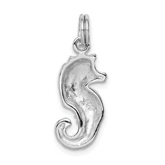 Sterling Silver 925 Seahorse Charm with Green Glitter Enamel Finish