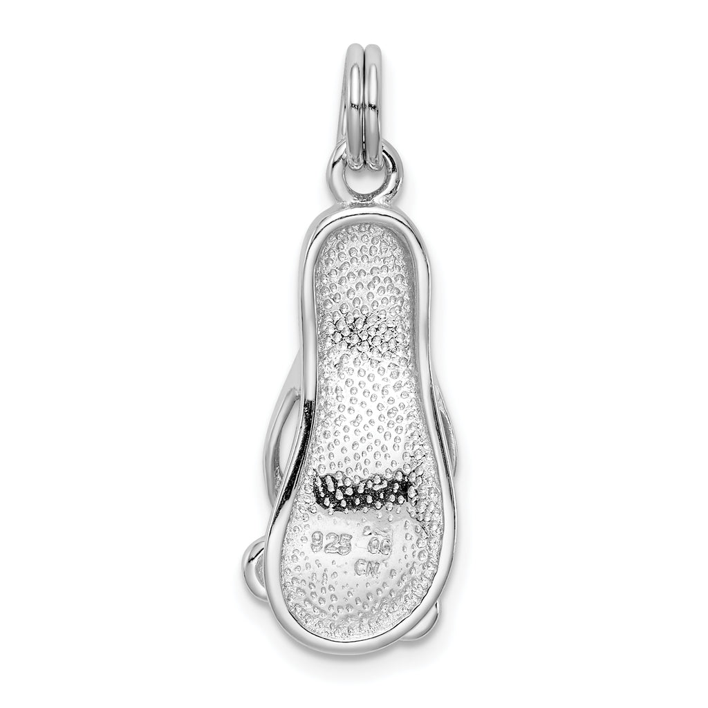 Sophia Jewelers Sterling Silver CZ Butterfly Enamel Charm with Rhodium Finish