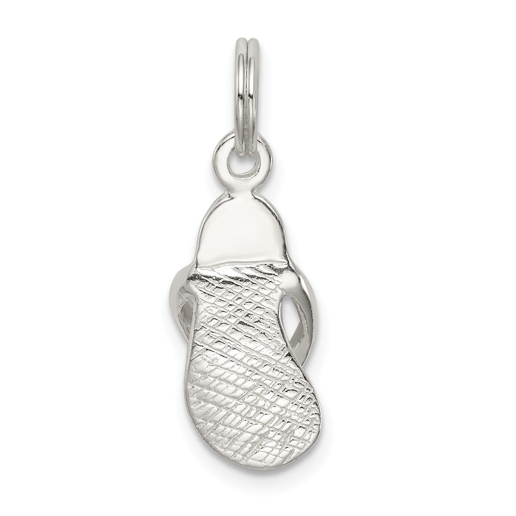 Sophia Jewelers Sterling Silver Polished Flip Flop Charm Anti-Tarnish Finish