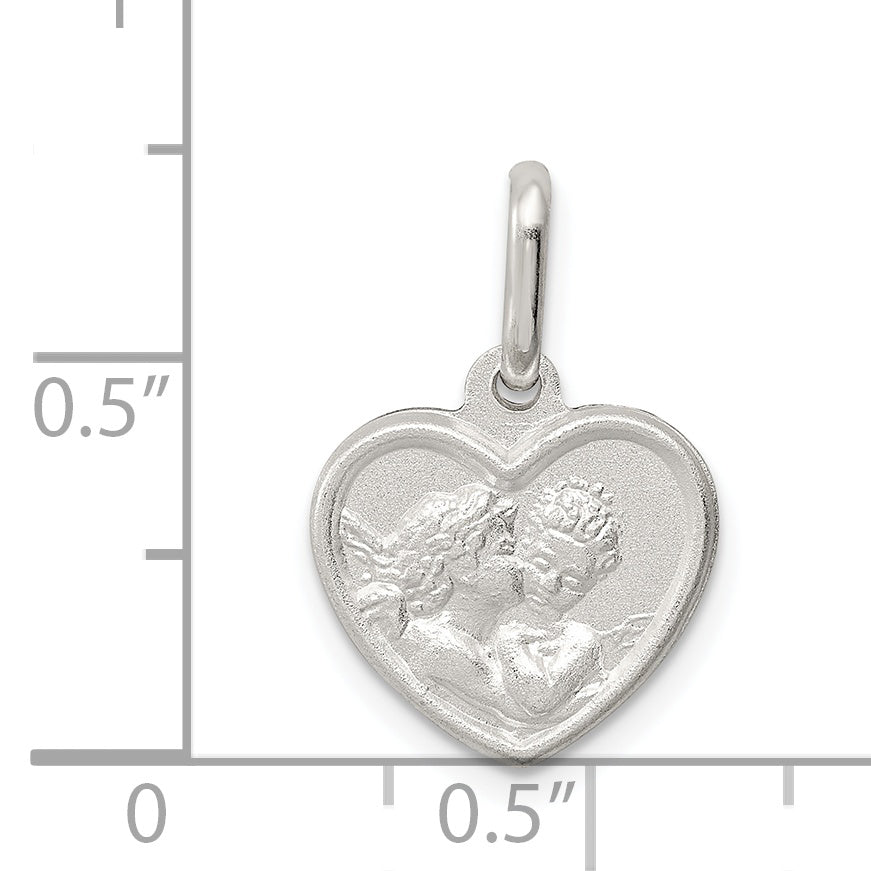 Sophia Jewelers 925 Sterling Silver Angel Heart Charm for Children