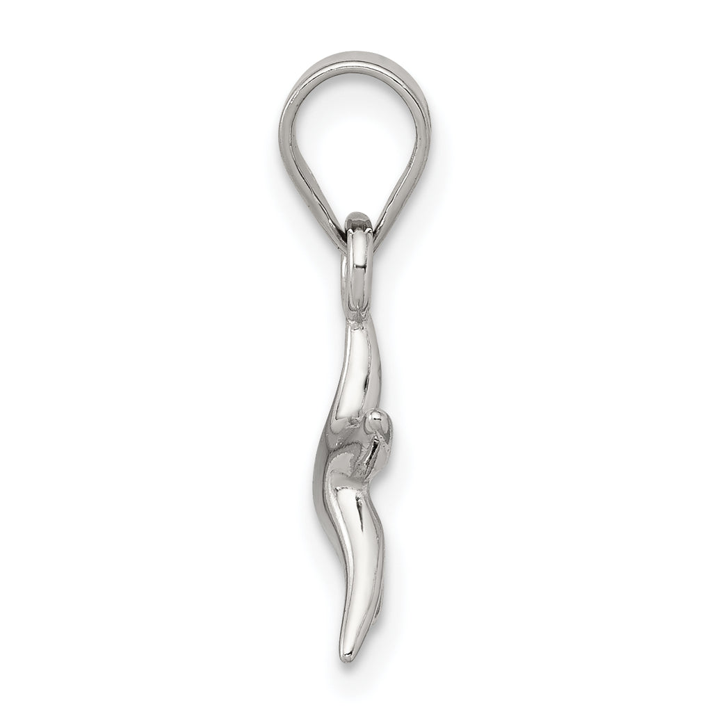 Sterling Silver Starfish Pendant with Rhodium Polish Elegant Charm