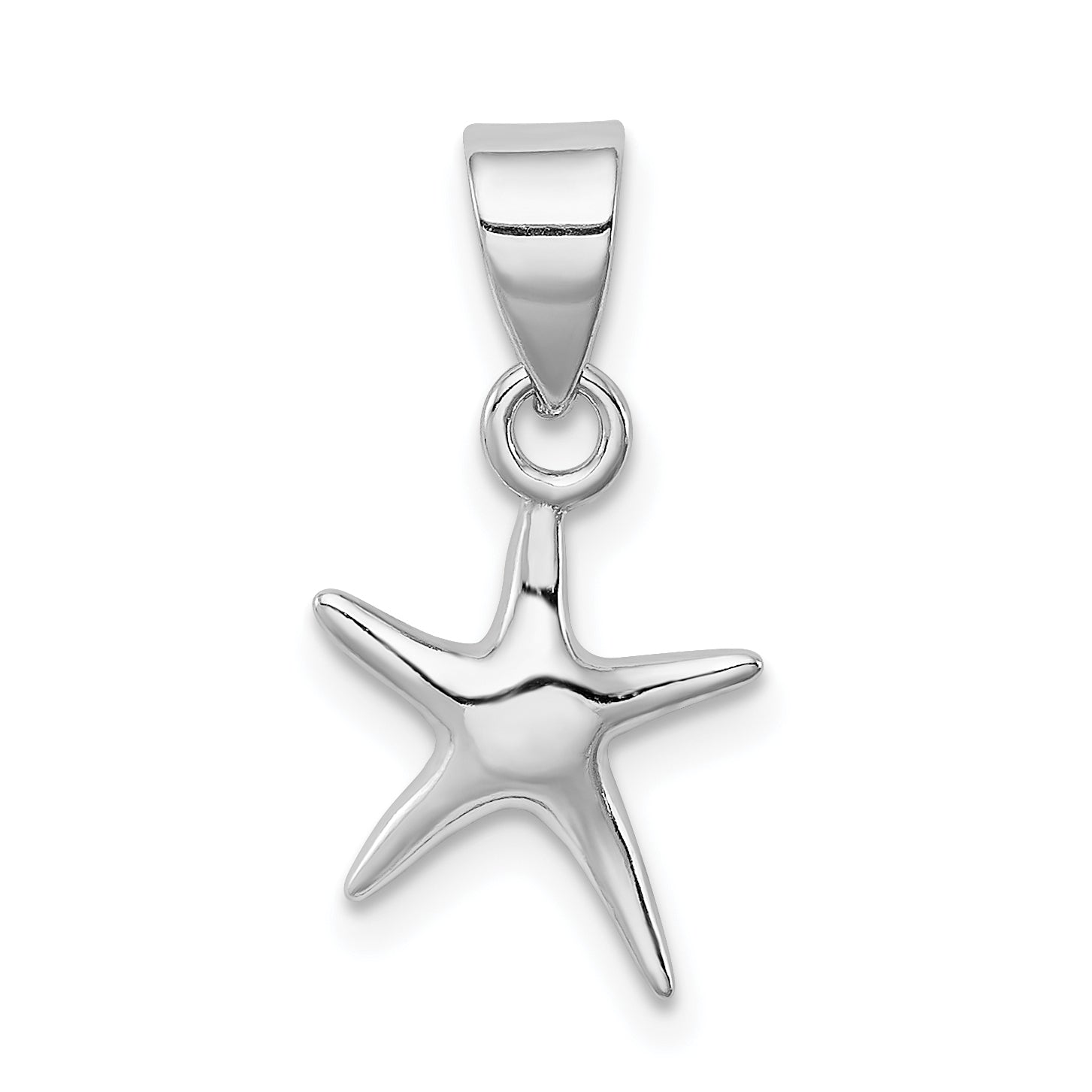 Sterling Silver Rhodium-platedStarfish Pendant Main image
