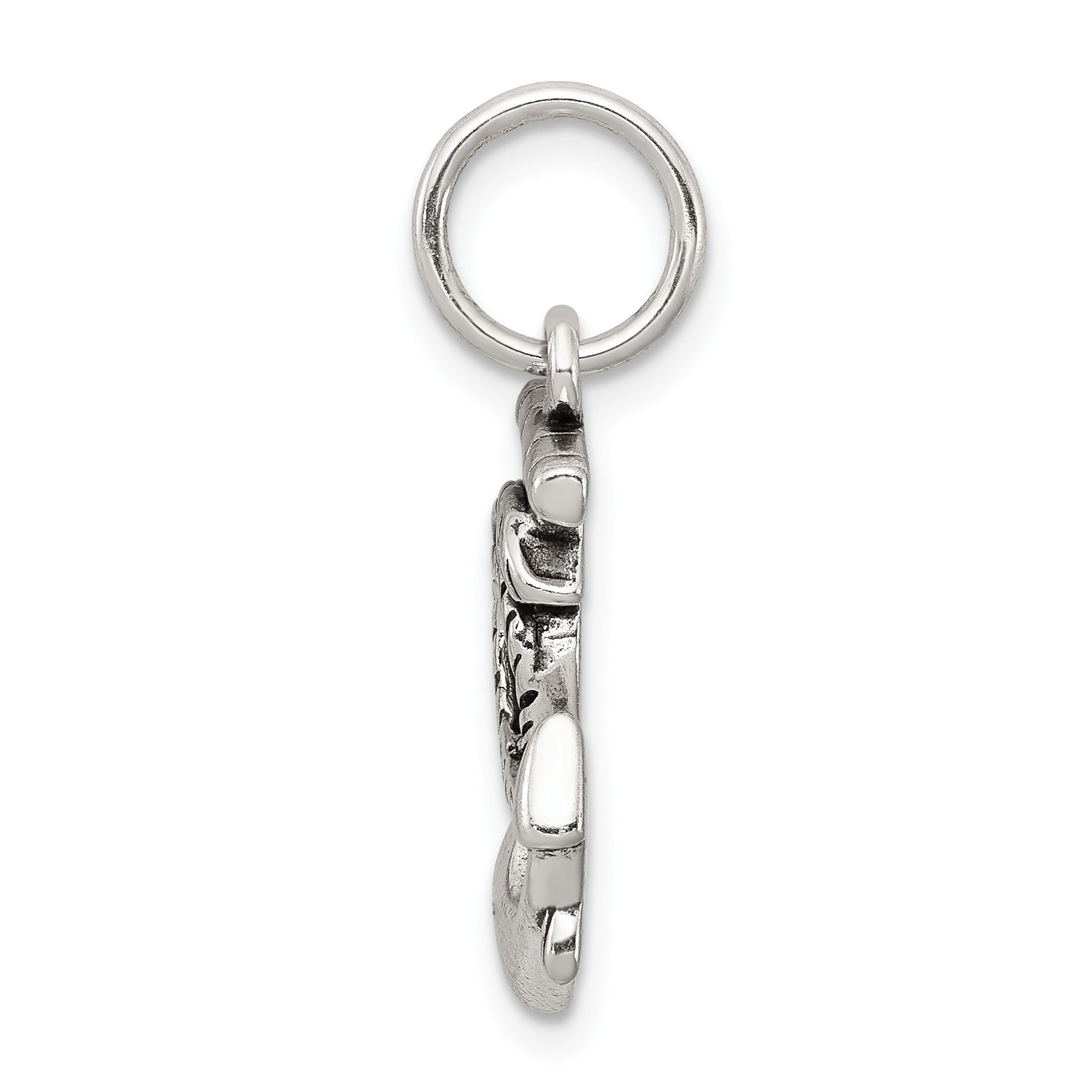 Men's 925 Sterling Silver Antiqued Anchor Charm Pendant Vintage Inspired