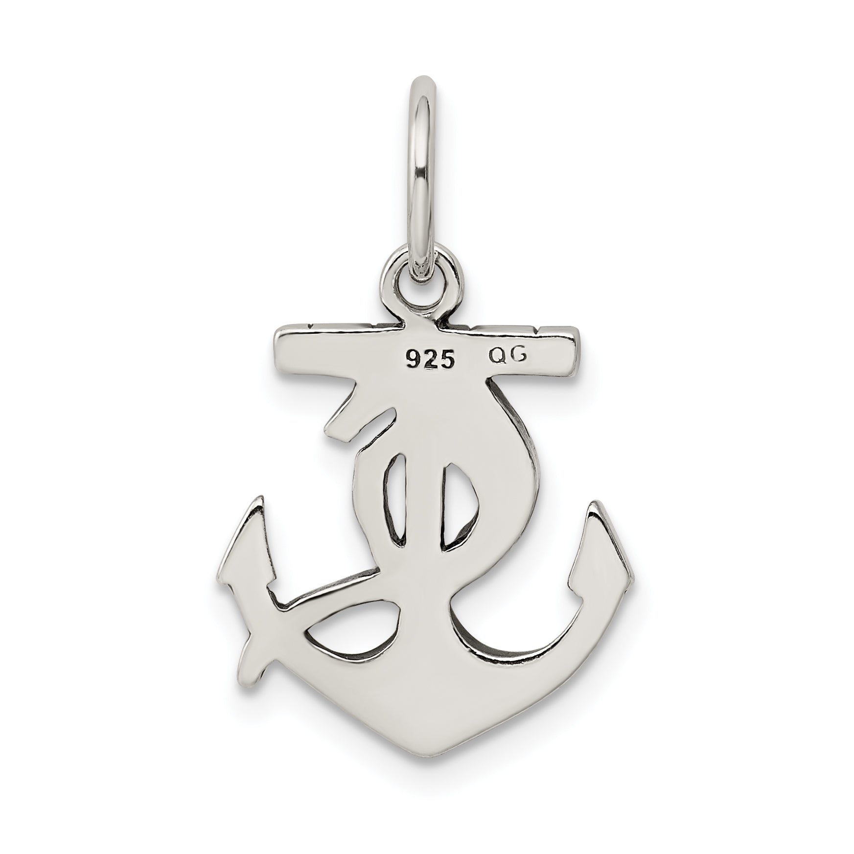 Men's 925 Sterling Silver Antiqued Anchor Charm Pendant Vintage Inspired