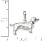 Sterling Silver 925 Dachshund Pendant with Anti-Tarnish Coating